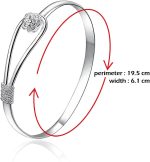 WEILYDF 925 sterling silver bracelet elegant clip-style button style floral design bracelet classic bracelet jewelry women's girls - Image 2